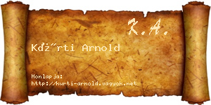 Kürti Arnold névjegykártya