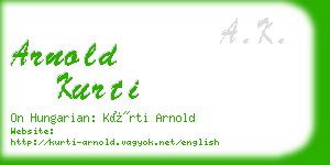 arnold kurti business card